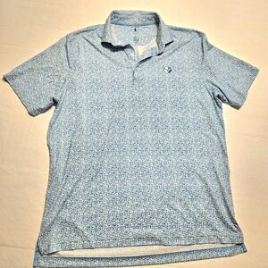johnnie O Performance/Modal Blue Floral Flowers~Size L~EUC